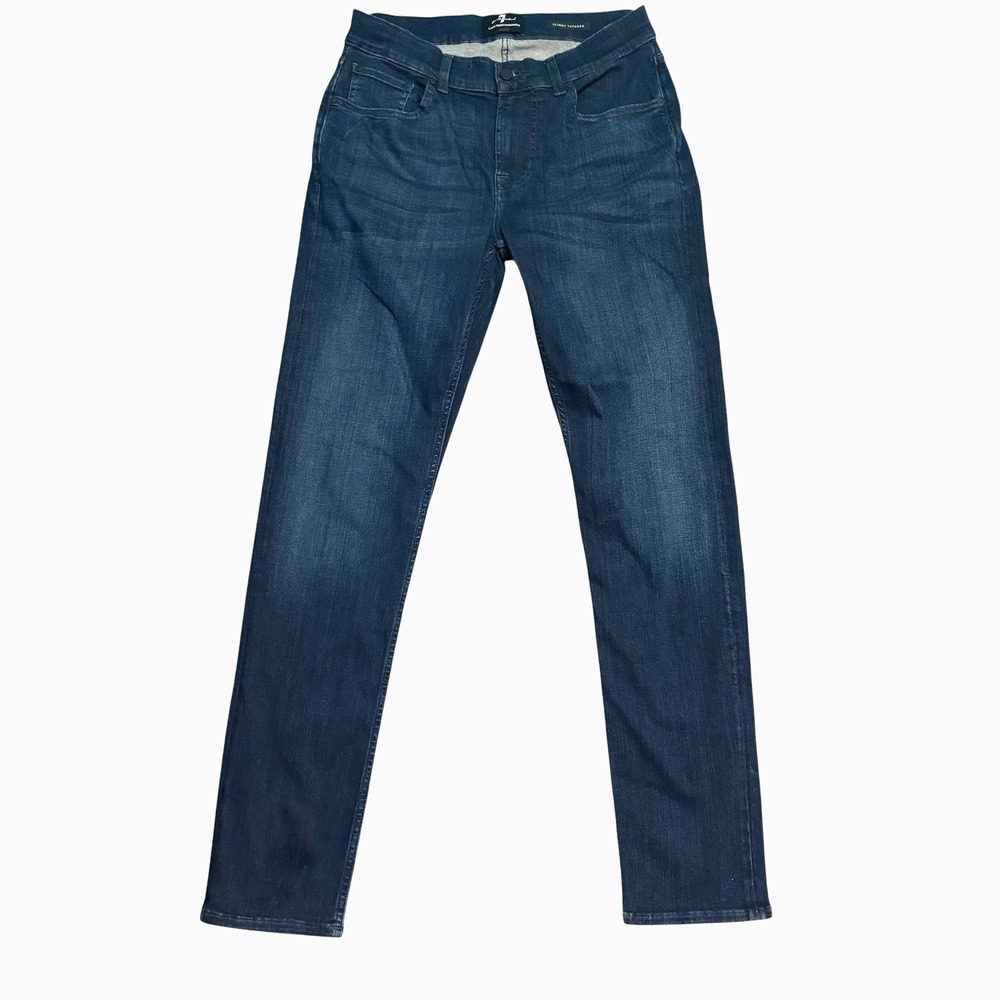 7 for All Mankind Jeans Men's Slimmy Tapered Luxe Performance Plus Dark Wash  32